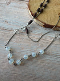 Ann Taylor Loft Double Layered Brown & Clear Beaded Necklace