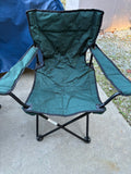 Pair of Green Canvas Folding Arm Chairs w/Carry Bags
