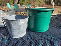 Plastic Tub & Metal Bucket