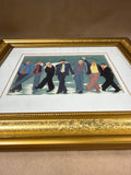 (C) “The Bachelor Party” Silk Watercolor By Jeanne Nash