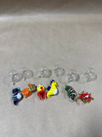 (A) Set Of 6 Floating Glass Aquatic Animal Aquarium Decorations
