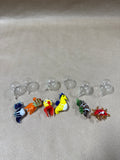 (A) Set Of 6 Floating Glass Aquatic Animal Aquarium Decorations