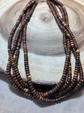 Multi Strand Wooden Beaded Necklace