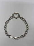 Sterling Link Bracelet with Heart Accent