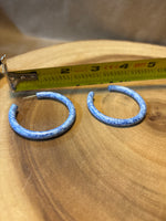 Large Blue/White Hoop Earrings