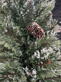 7.5FT Faux Glittery Frosted Fir Christmas Tree with Pinecones