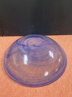 Cobalt Blue Swirl Art Glass Bowl