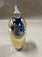 Signed EICKHOLT Studio Glass Iridescent Platinum Perfume Bottle