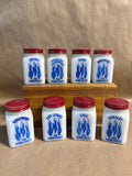 The Herb Chest With Milk Glass Spice Jars - 9 Pieces