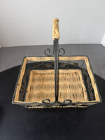 Grapevine Wrought Iron & Wicker Basket