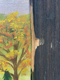 Folk Art Farmhouse Painting by Jessica Ross; Signed (see description)