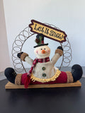 Let It Snow Snowman Greeting Card Holder