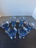 6-Piece Anchor Hocking Periwinkle Blue Tulip Pedestal Parfait Glasses