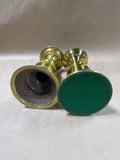 Solid Brass Heavy Spiked Candle Stick Holders - Pair