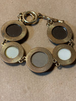 Gold, Brown & White Circle Bracelet