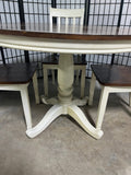 Ashley Furniture Two Tone Round Dining Table with (4) Chairs