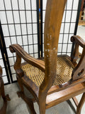 Pair of Ladder Back Arm Chairs with Cane Seats