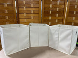 Cream Color Collapsable Fabric Storage Cube/Bins, Set of 3