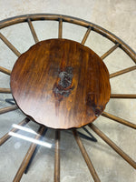 Wagon Wheel Table with Lazy Susan***HEAVY ITEM***