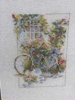 Cross Stitch of Flowers & Bicycle