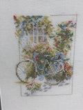 Cross Stitch of Flowers & Bicycle