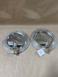 Pair Of Round Silver Wall Candle Sconces