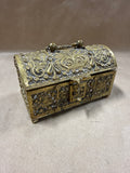 Solid Brass Jewelry Casket Lined With Purple Velvet
