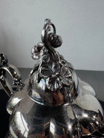 (C) Reed & Barton MCM Vintage Winthrop Silver Plate Large Creamer & Double Handled Sugar Bowl with Lid