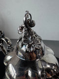 (C) Reed & Barton MCM Vintage Winthrop Silver Plate Large Creamer & Double Handled Sugar Bowl with Lid
