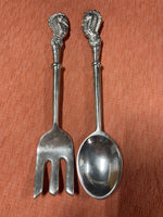 Seahorses Pewter Salad Fork/Spoon Set