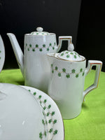 13-Piece Victoria Austria Green Maple Leaves Porcelain China Set