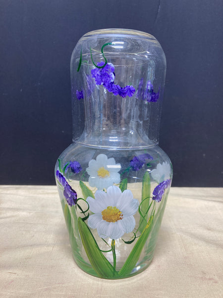 Glass Hand Painted Floral Tumble Cup