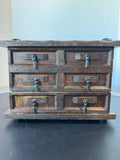 Japanese Tansu Style Vintage Wooden Jewelry Chest