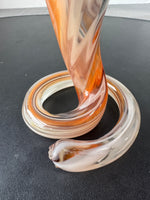 Murano Style Coiled Art Glass Trumpet Vase