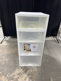 Sterilite 3-Drawer Plastic Storage Unit with 1 Drawer Stacking Addition