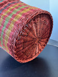 Multicolor Striped Wicker Woven Basket