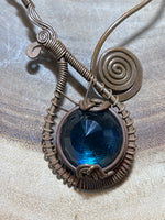 Wire Necklace with Blue Stone