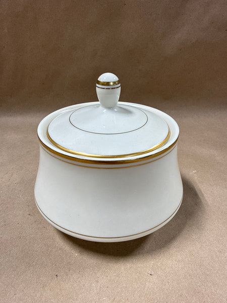 Mikasa Trousdale Ivory China Gold Trim Covered Sugar Bowl