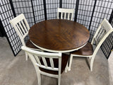 Ashley Furniture Two Tone Round Dining Table with (4) Chairs