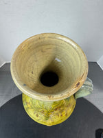 Italian Majolica Carved Vintage Pottery Jug and Vase AS IS (READ DESCRIPTION CAREFULLY)