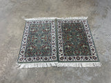 Pair of Pale Green Hand Woven Rugs, 42"x24"