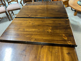 Thomasville Dining Table with 2 Leaves, 6 Chairs, and Table Pads