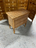Lightweight Wicker Side Table with Shelf
