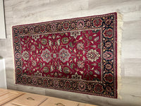 Hand Woven Rug, burgundy/navy