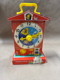 Vintage Fisher-Price Teaching Clock Wind Up Music Box 1962-1968 // READ DESCRIPTION \\