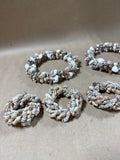 Seashell Napkin Rings And Seashell Center Piece Wreaths - 6 Pieces (AA)