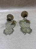 Pair Of Brass Pineapple Wall Candle Sconces