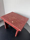 Brownish Red Crackle Painted Wooden Step Stool
