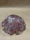 Murano Style Red Floral Art Bowl Ash Tray