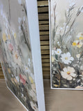 Pair of Muted Wildflower Canvas Art Prints